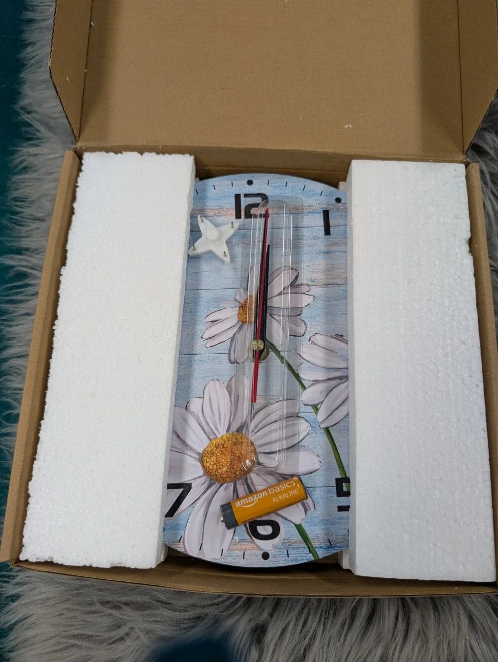 NWT Daisy Accent Wall Clock 10 Inch